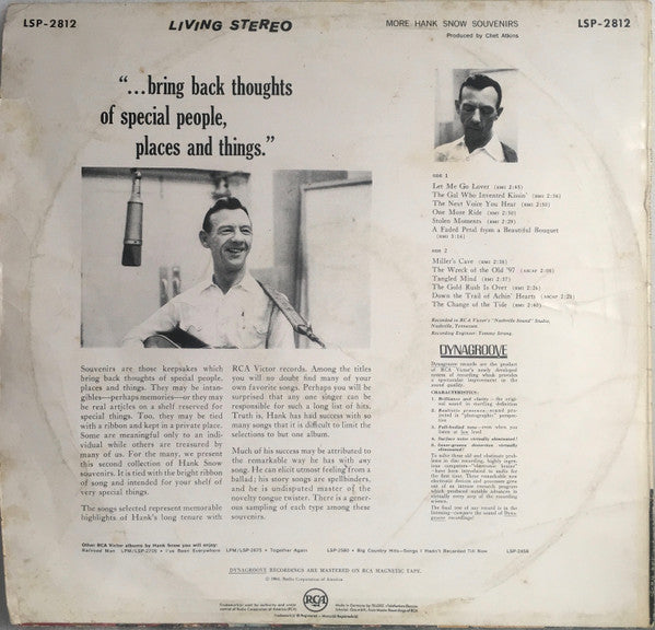 Hank Snow : More Hank Snow Souvenirs (LP, RE)