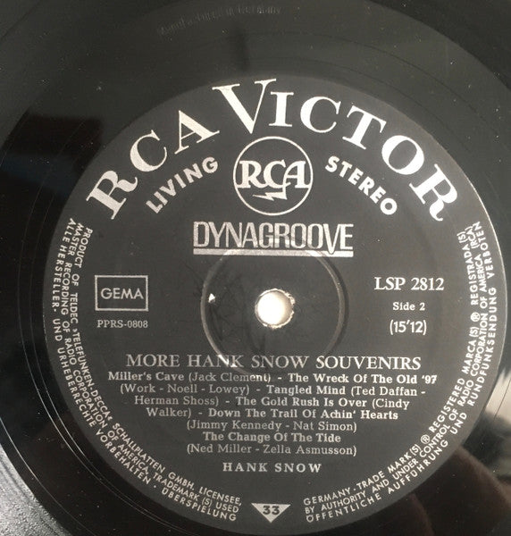 Hank Snow : More Hank Snow Souvenirs (LP, RE)