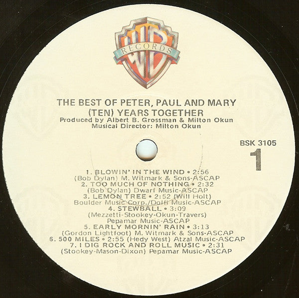 Peter, Paul And Mary* : The Best Of Peter, Paul And Mary (Ten) Years Together (LP, Comp, RE, Jac)