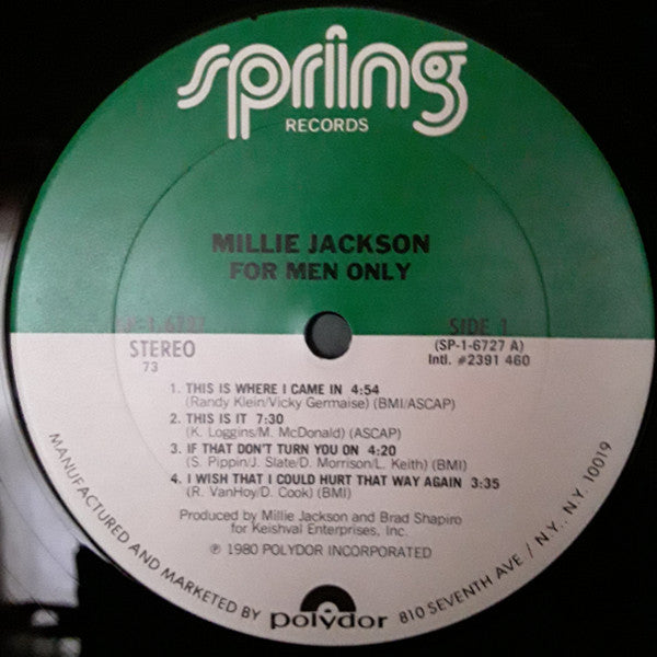 Millie Jackson : For Men Only (LP, Album, 73 )
