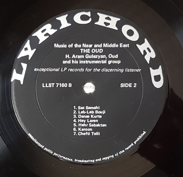 H. Aram Gulezyan And His Instrumental Group : The Oud: Music Of The Near And Middle East (LP, Album)