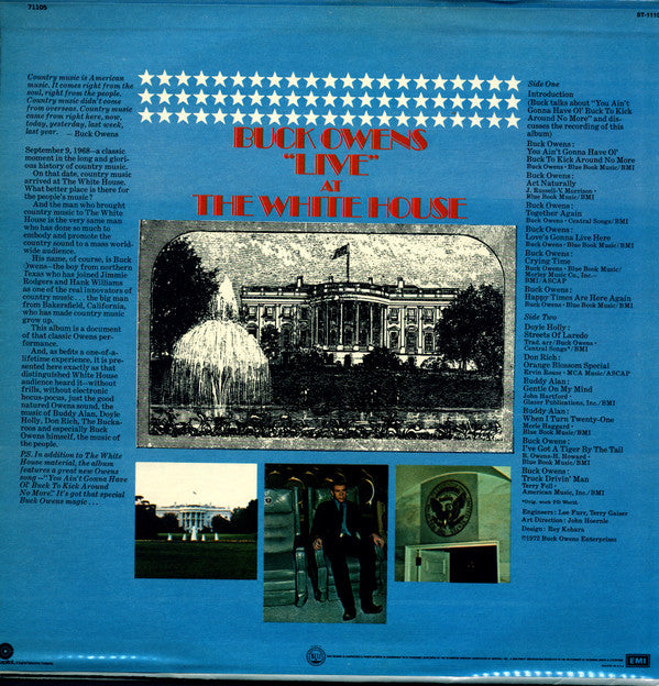 Buck Owens : "Live" At The White House (LP, Album, Club)