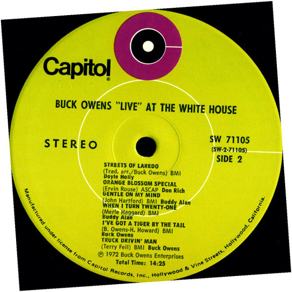 Buck Owens : "Live" At The White House (LP, Album, Club)
