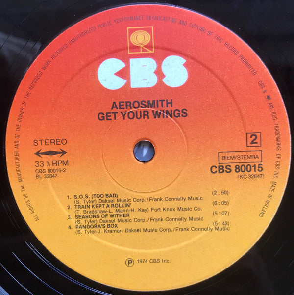 Aerosmith : Get Your Wings (LP, Album, RE)