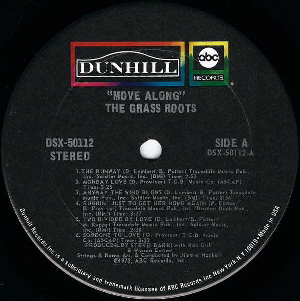 The Grass Roots : Move Along (LP, Album, Ter)
