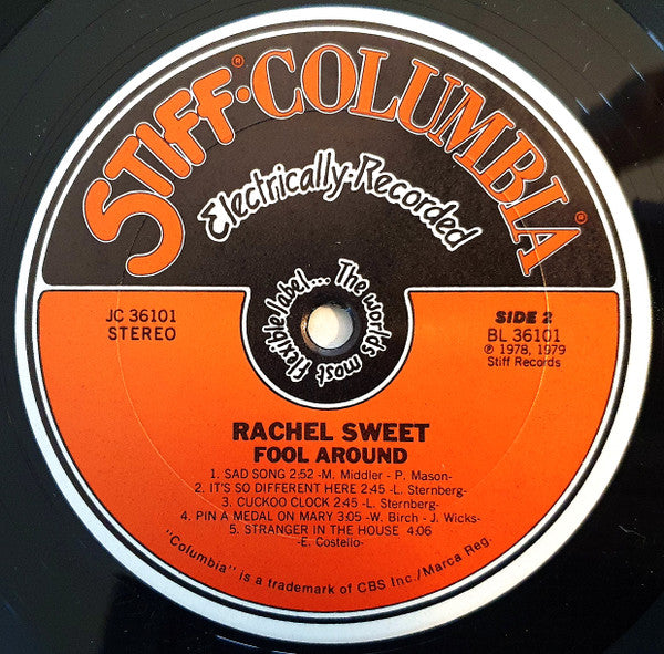 Rachel Sweet : Fool Around (LP, Album, Pit)
