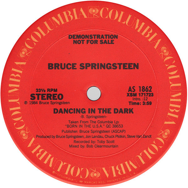 Bruce Springsteen : Dancing In The Dark (12", Single, Promo)