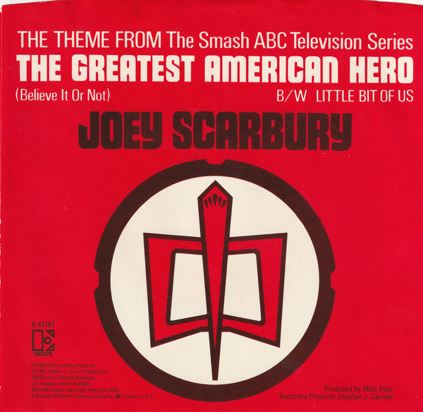 Joey Scarbury : Theme From "The Greatest American Hero" (Believe It Or Not) (7", Single, Spe)