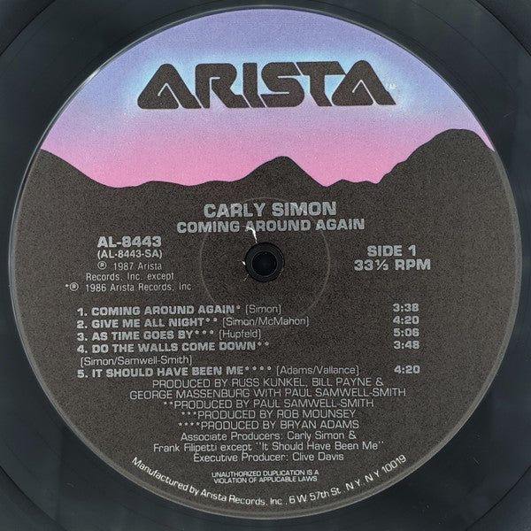 Carly Simon : Coming Around Again (LP, Album, Ind)