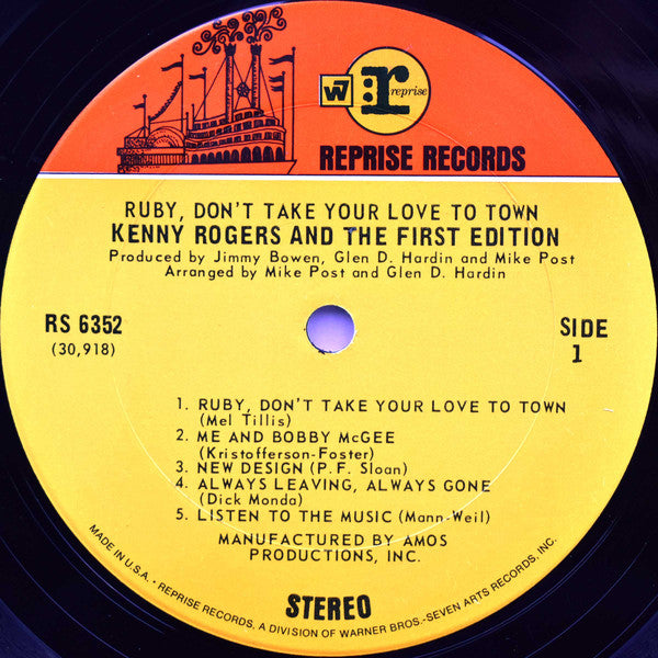 Kenny Rogers And The First Edition* : Ruby, Don't Take Your Love To Town (LP, Album, Ter)