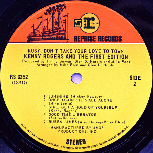 Kenny Rogers And The First Edition* : Ruby, Don't Take Your Love To Town (LP, Album, Ter)
