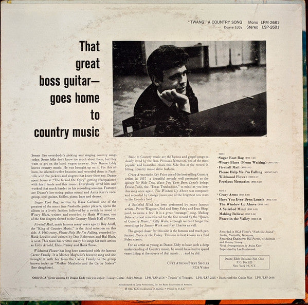Duane Eddy : "Twang" A Country Song (LP, Album, Mono, Ind)