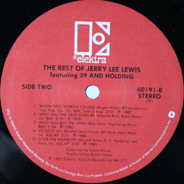 Jerry Lee Lewis : The Best Of Jerry Lee Lewis Featuring 39 And Holding (LP, Comp)