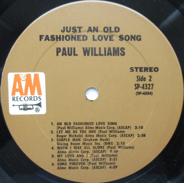 Paul Williams (2) : Just An Old Fashioned Love Song (LP, Album, Ter)