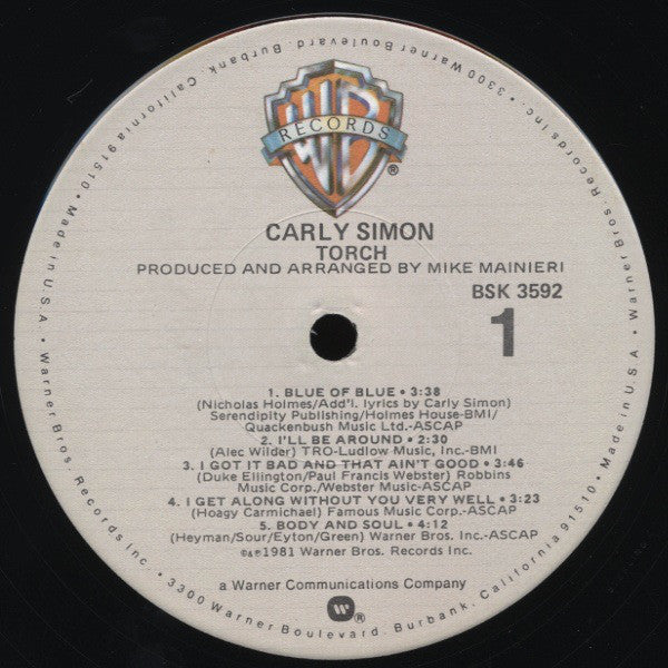 Carly Simon : Torch (LP, Album, Win)