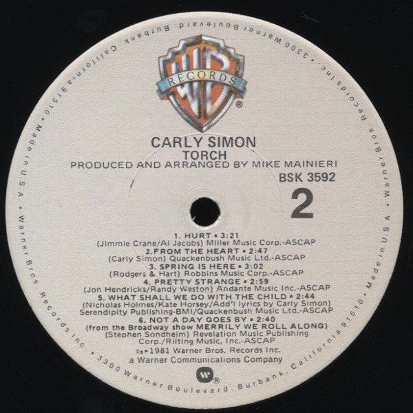 Carly Simon : Torch (LP, Album, Win)