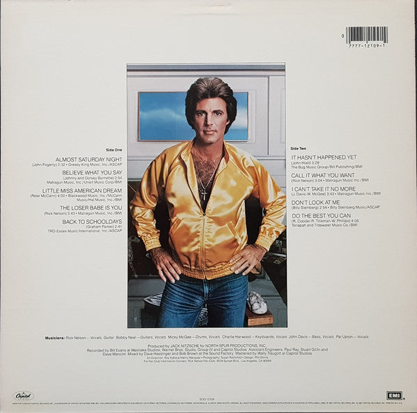 Rick Nelson* : Playing To Win (LP, Album, Los)
