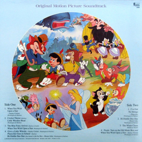Various : Walt Disney's "Pinocchio" - Original Motion Picture Soundtrack (LP, Album, Pic, RE)