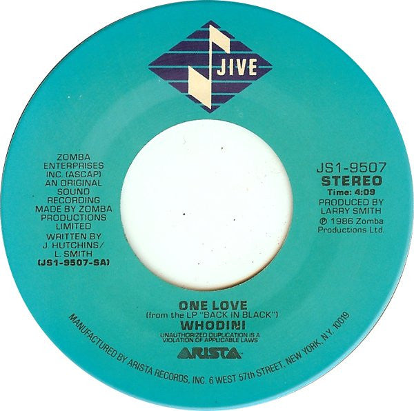 Whodini : One Love (7")
