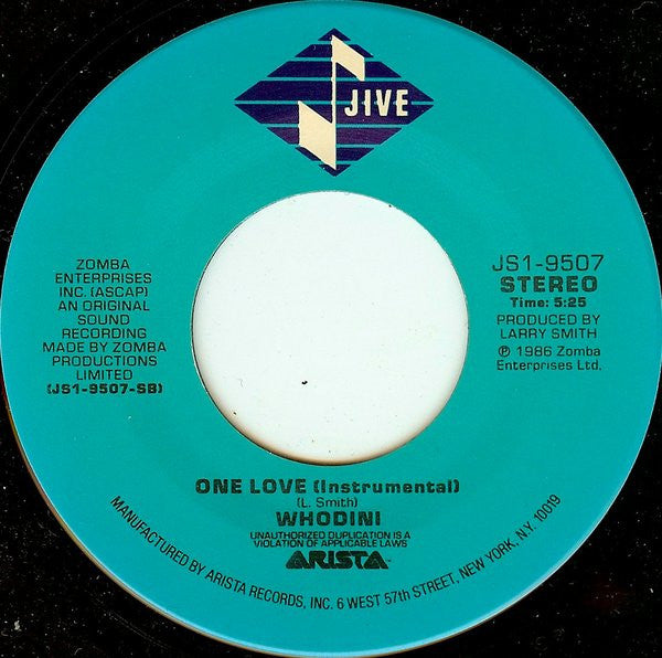Whodini : One Love (7")