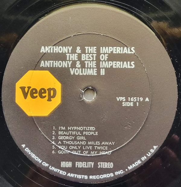 Anthony & The Imperials* : The Best Of Volume 2 (LP, Comp)