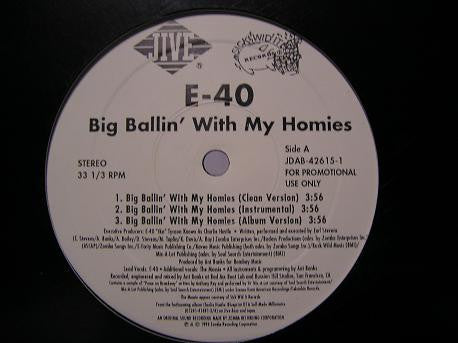 E-40 : Big Ballin' With My Homies / Earls, That's Yo Life (12", Promo)