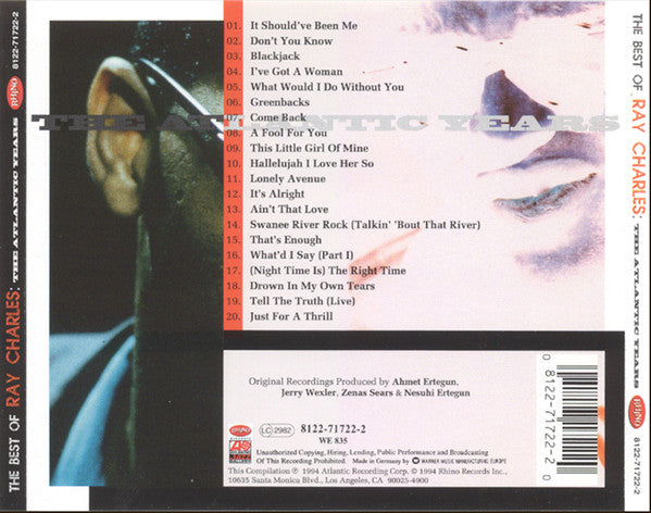 Ray Charles : The Best Of Ray Charles: The Atlantic Years (CD, Comp)