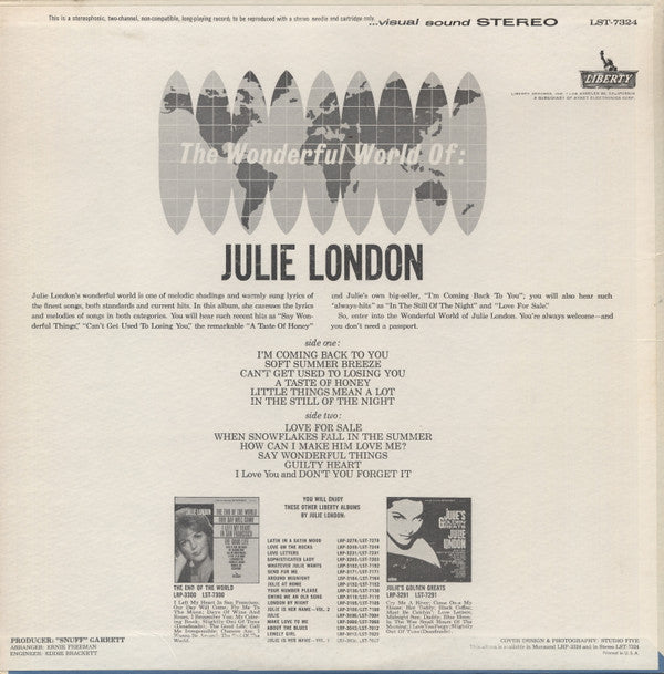 Julie London : The Wonderful World Of Julie London (LP, Album, Ind)