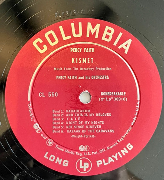 Percy Faith And His Orchestra* : Kismet (LP, Album, Mar)