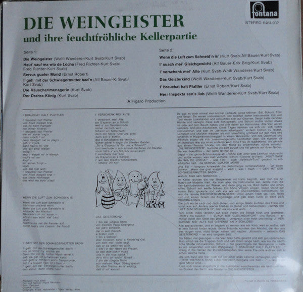 Die Weingeister Und Ihre Feuchtfröhliche Kellerpartie : Die Weingeister Und Ihre Feuchtfröhliche Kellerpartie (LP, Album)
