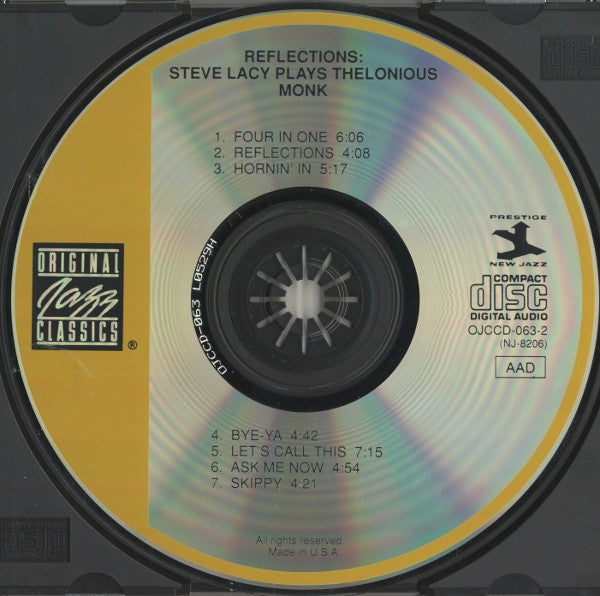 Steve Lacy : Reflections: Steve Lacy Plays Thelonious Monk (CD, Album, RE)