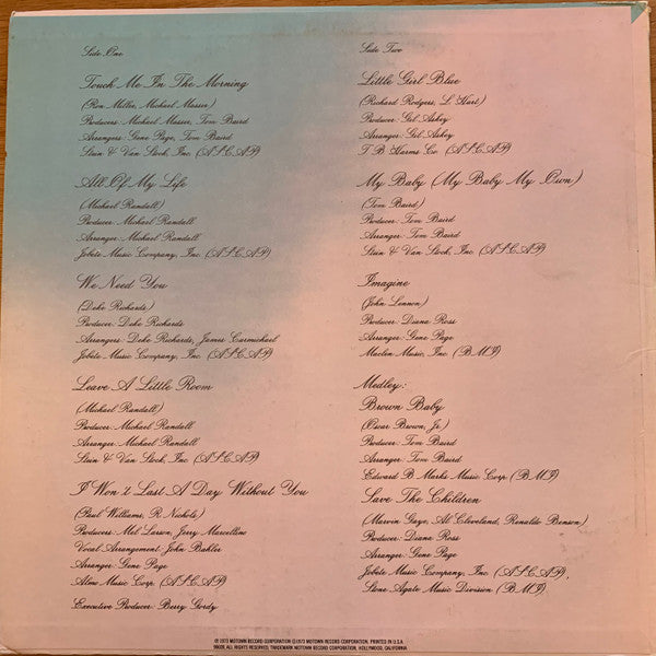 Diana Ross : Touch Me In The Morning (LP, Album)
