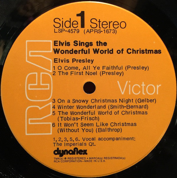 Elvis Presley : Elvis Sings The Wonderful World Of Christmas (LP, Album, Ora)