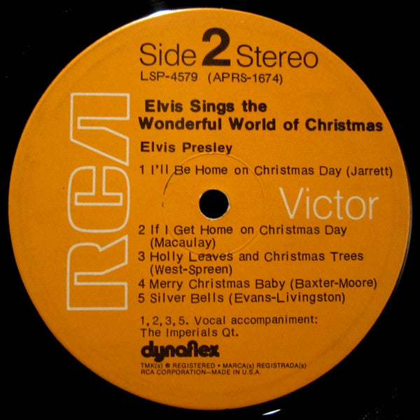 Elvis Presley : Elvis Sings The Wonderful World Of Christmas (LP, Album, Ora)