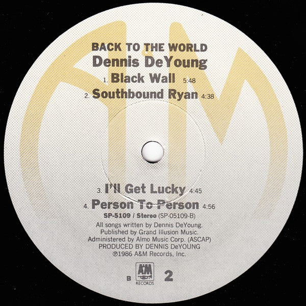 Dennis DeYoung : Back To The World (LP, Album, Ele)