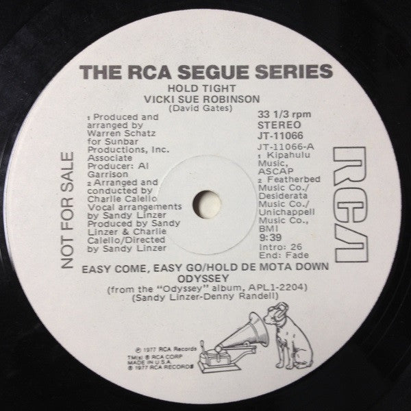 Vicki Sue Robinson / Odyssey (2) : Hold Tight / Easy Come, Easy Go/Hold De Mota Down (12", P/Mixed, Promo)