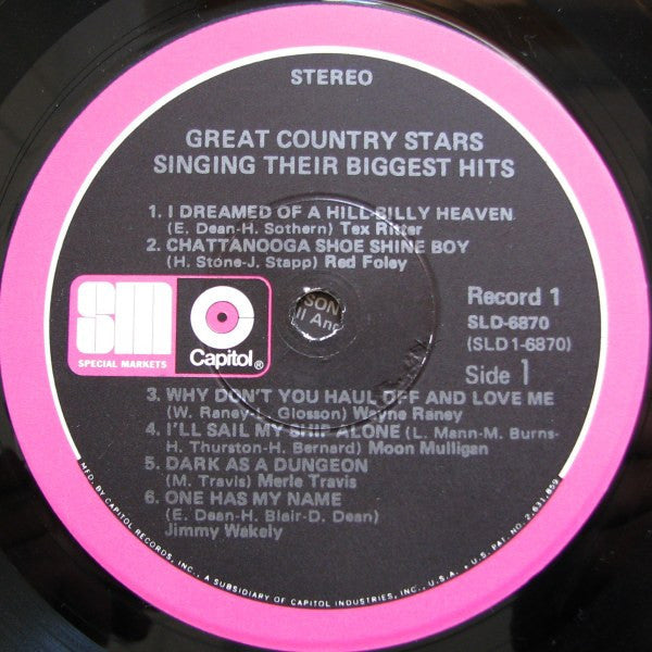 Various : Great Country Stars Singing Their Biggest Hits (4xLP, Comp, Win)