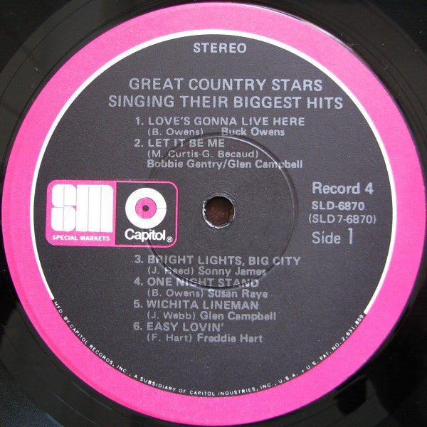 Various : Great Country Stars Singing Their Biggest Hits (4xLP, Comp, Win)