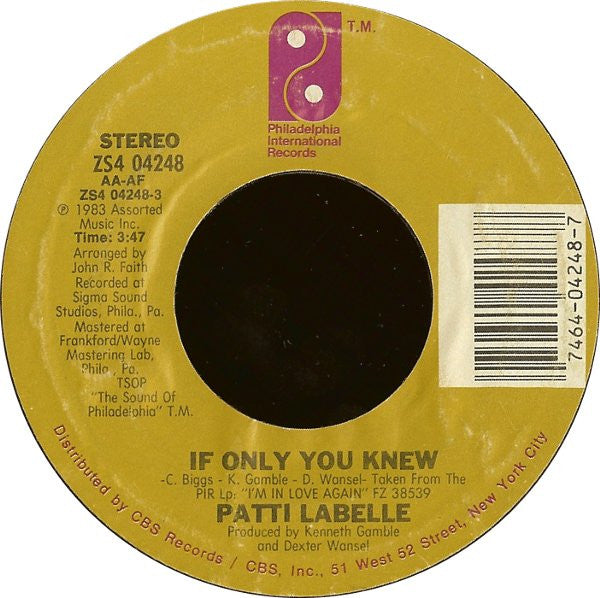 Patti Labelle : If Only You Knew (7", Styrene, Pit)
