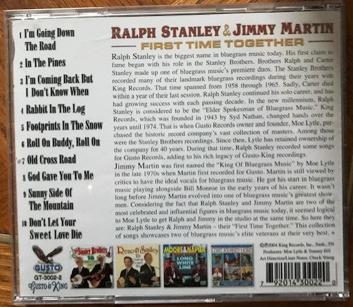 Jimmy Martin & Ralph Stanley : First Time Together (CD, Album, RE, Rec)
