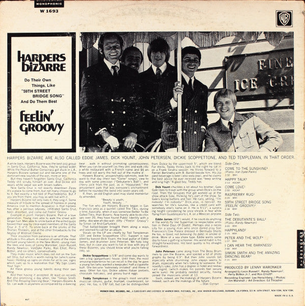 Harpers Bizarre : Feelin' Groovy (LP, Album, Mono, Pit)