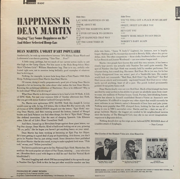 Dean Martin : Happiness Is Dean Martin (LP, RE)