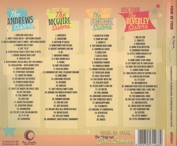 The Andrews Sisters, McGuire Sisters, The Fontane Sisters, The Beverley Sisters : Four By Four The Original Girl Groups (4xCD, Comp)
