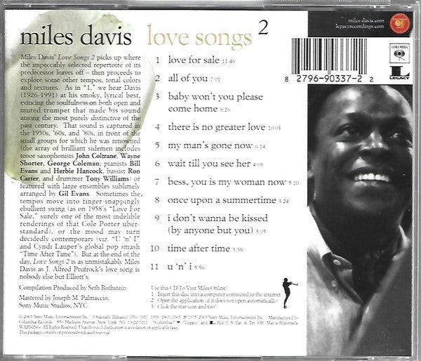 Miles Davis : Love Songs 2 (CD, Comp)