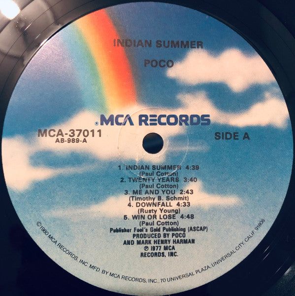 Poco (3) : Indian Summer (LP, Album, RE, Glo)