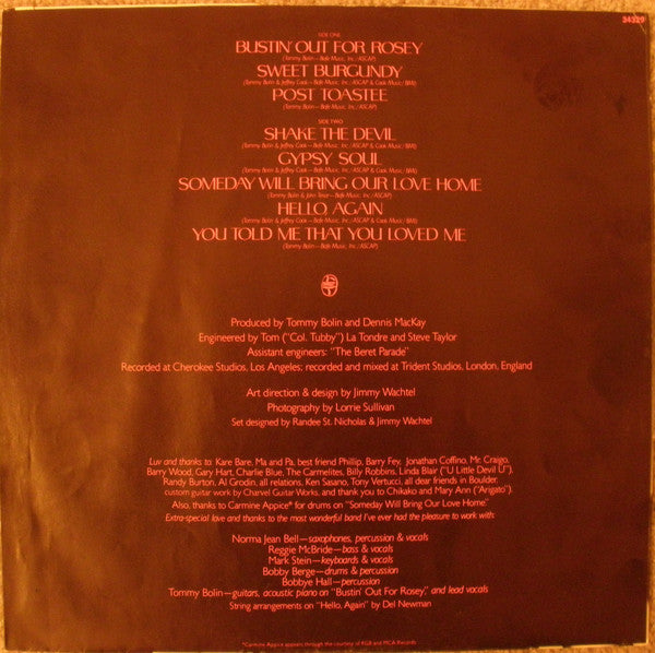 Tommy Bolin : Private Eyes (LP, Album, Pit)