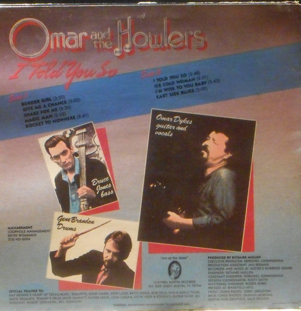 Omar And The Howlers : I Told You So (LP, Album)