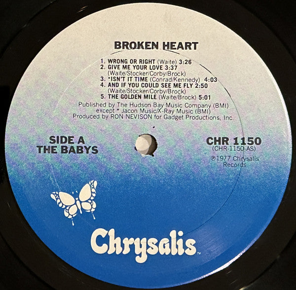 The Babys : Broken Heart (LP, Album, Ter)