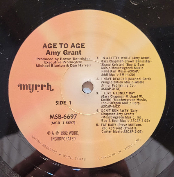 Amy Grant : Age To Age (LP, Album, Mon)