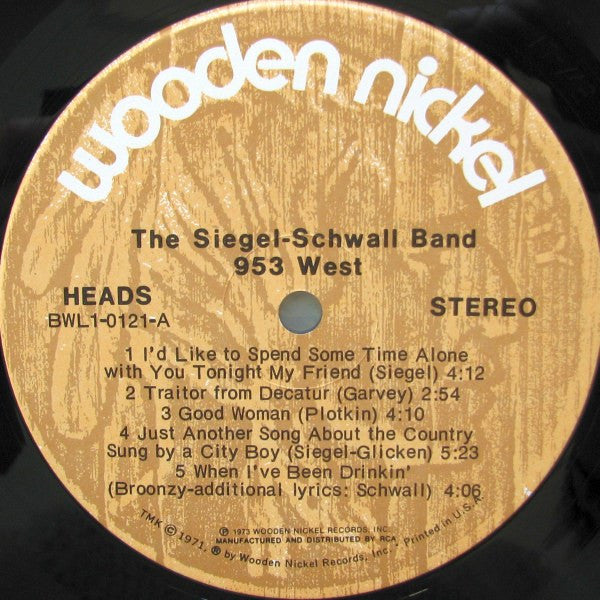 The Siegel-Schwall Band : 953 West (LP, Album, Ind)